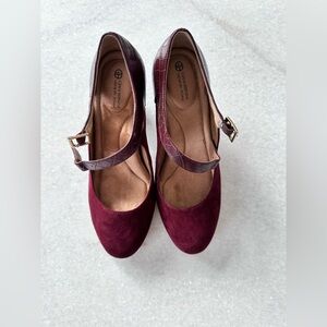 Burgundy Mary Jane Shoes
